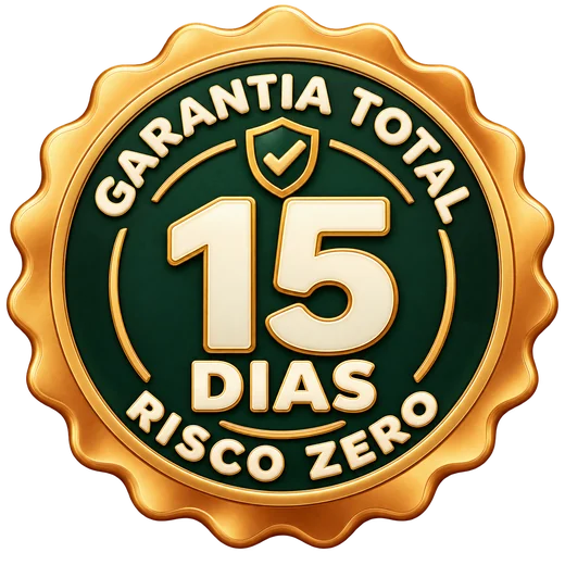Selo de garantia total de 15 dias, risco zero