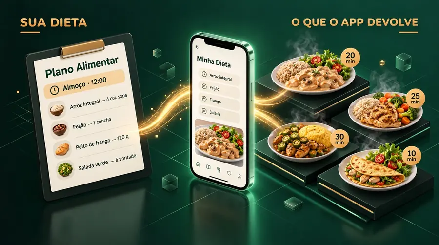 Plano alimentar transformado em diferentes preparações pelo Sazonal Chef