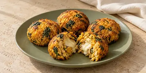 Bolinho de Frango com Abóbora e Espinafre