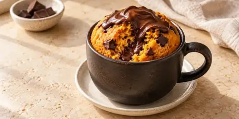 Bolo de Cenoura de Caneca com Gotas de Chocolate