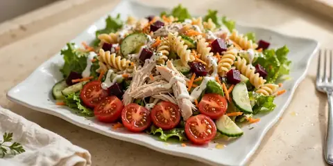 Salada Completa com Frango e Molho de Iogurte