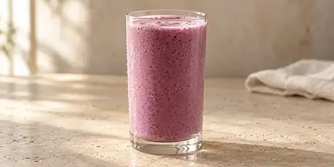 Shake Proteico de Frutas Vermelhas com Banana
