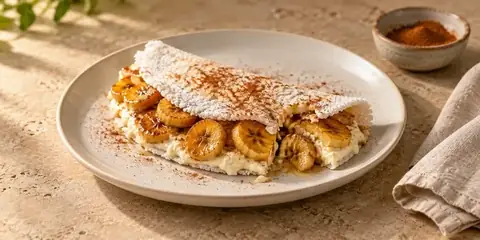 Tapioca de Banana Caramelizada com Ricota